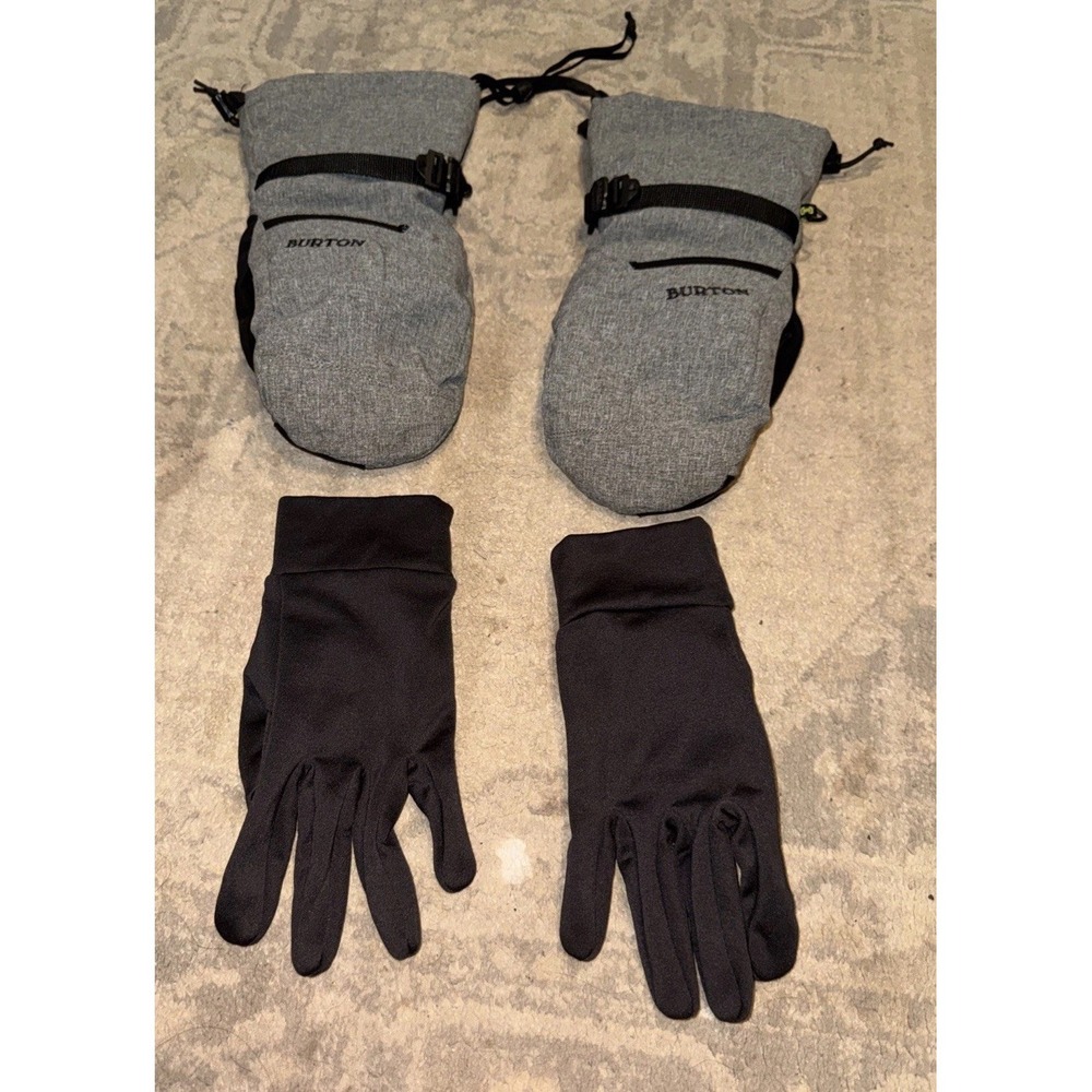 Burton GORE-TEX Waterproof Ski Mittens And Gloves Set Gray Black Mens Sz Large